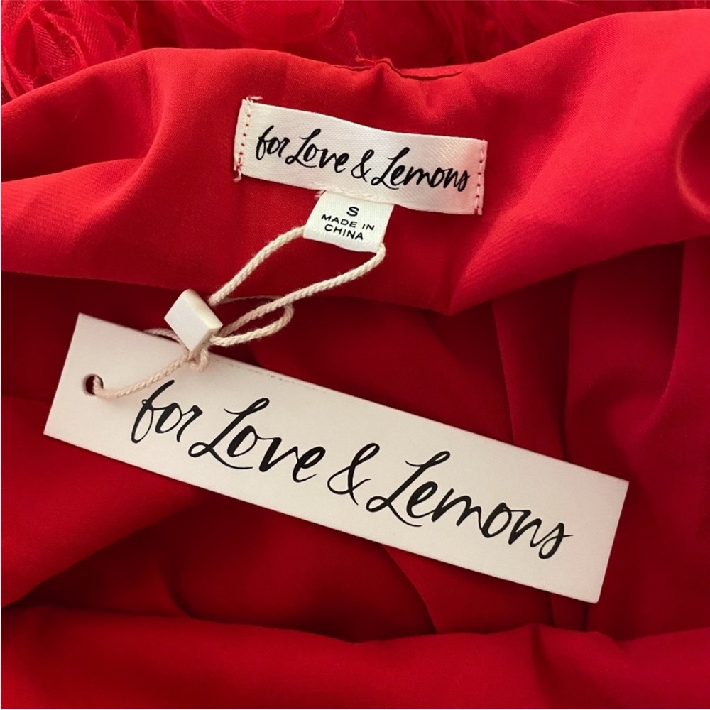 NEW For Love & Lemons Hannah Maxi Dress Red Small - Picture 12 of 17
